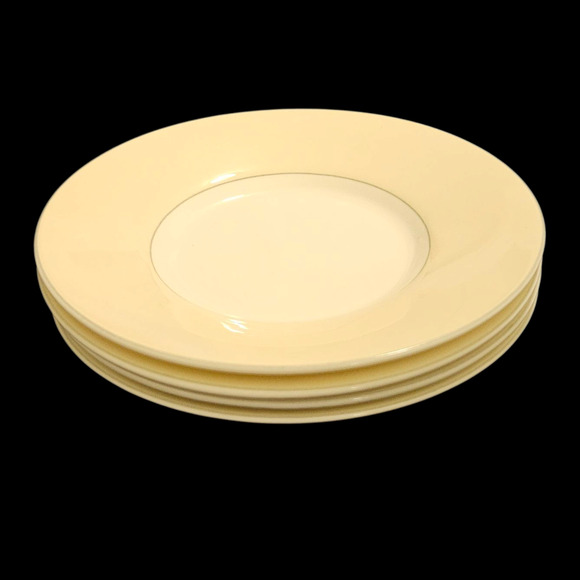 Mikasa Ultima+ Spring Classic Set 4 Bread Butter Plates 6" Yellow Rim Fine China - Picture 2 of 5